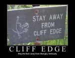 Cliff Edge Safely Sign