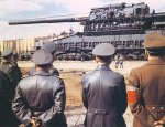 Hitler and generals with the Gustav railroad gun
