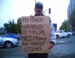 He needs money for Karate Legends